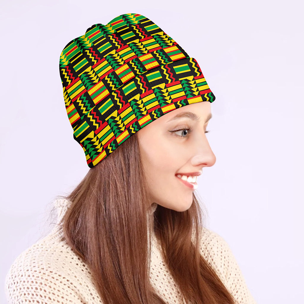 West African Kente Tribal Pattern Print Beanie