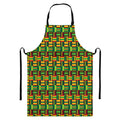 West African Kente Tribal Pattern Print Bib Apron With Pocket