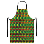 West African Kente Tribal Pattern Print Bib Apron With Pocket