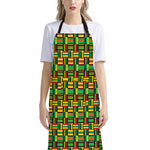 West African Kente Tribal Pattern Print Bib Apron With Pocket