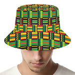 West African Kente Tribal Pattern Print Bucket Hat