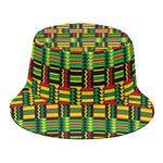 West African Kente Tribal Pattern Print Bucket Hat
