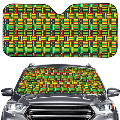West African Kente Tribal Pattern Print Car Windshield Sun Shade
