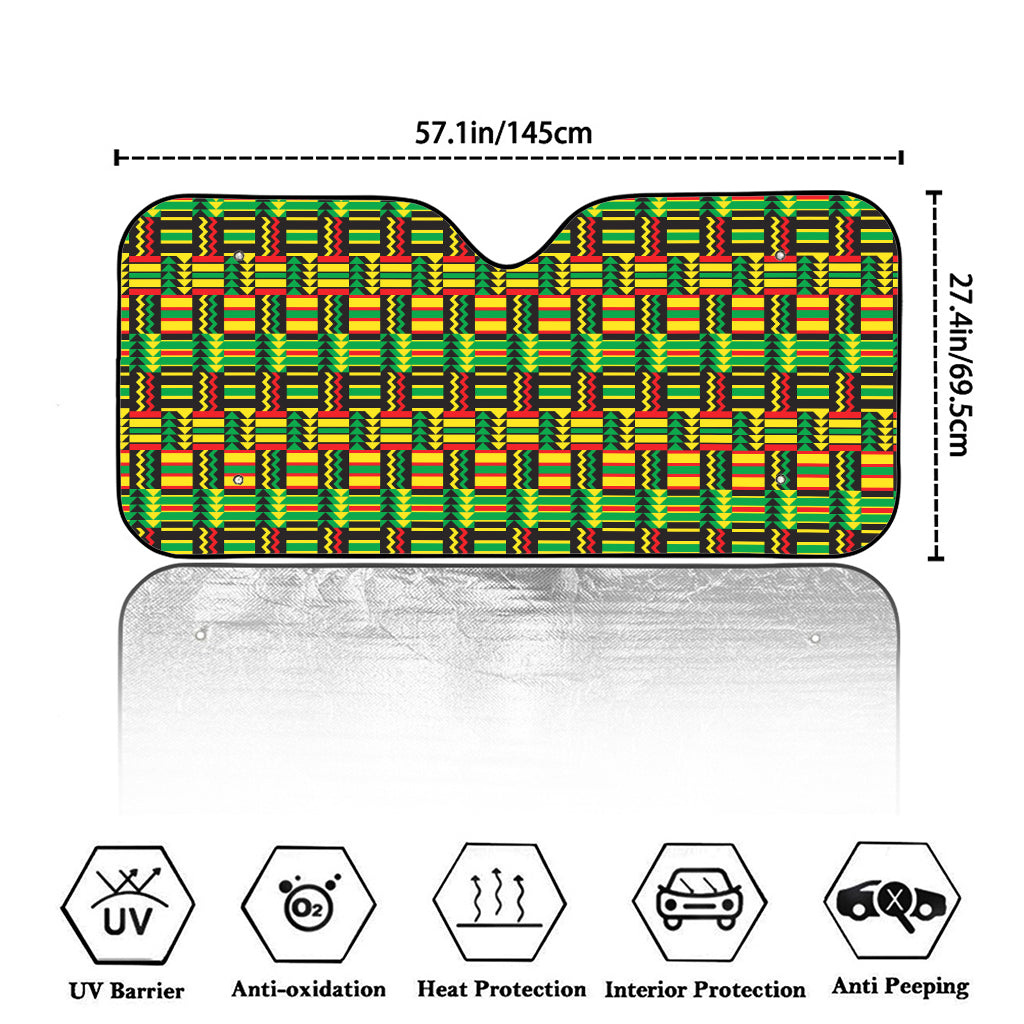 West African Kente Tribal Pattern Print Car Windshield Sun Shade