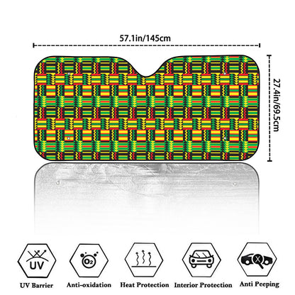 West African Kente Tribal Pattern Print Car Windshield Sun Shade