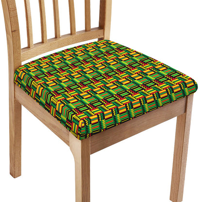 West African Kente Tribal Pattern Print Chair Cushion Cover