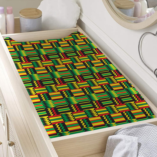 West African Kente Tribal Pattern Print Changing Pad Cover