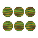 West African Kente Tribal Pattern Print Coaster Set