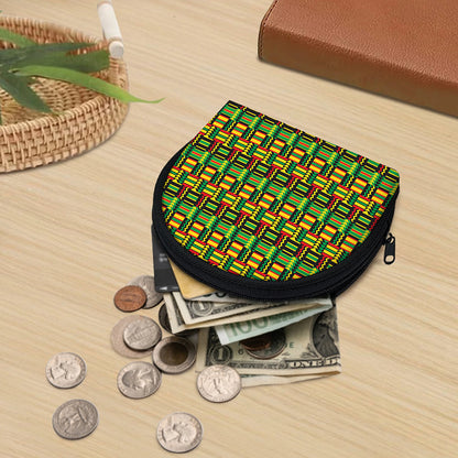 West African Kente Tribal Pattern Print Coin Purse