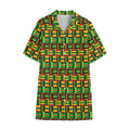 West African Kente Tribal Pattern Print Cotton Hawaiian Shirt