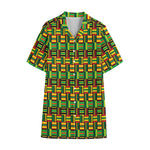 West African Kente Tribal Pattern Print Cotton Hawaiian Shirt