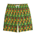 West African Kente Tribal Pattern Print Cotton Shorts