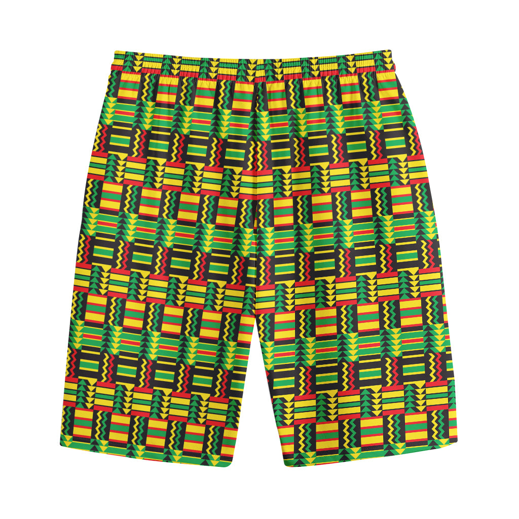 West African Kente Tribal Pattern Print Cotton Shorts
