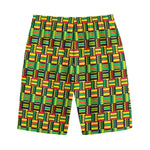 West African Kente Tribal Pattern Print Cotton Shorts