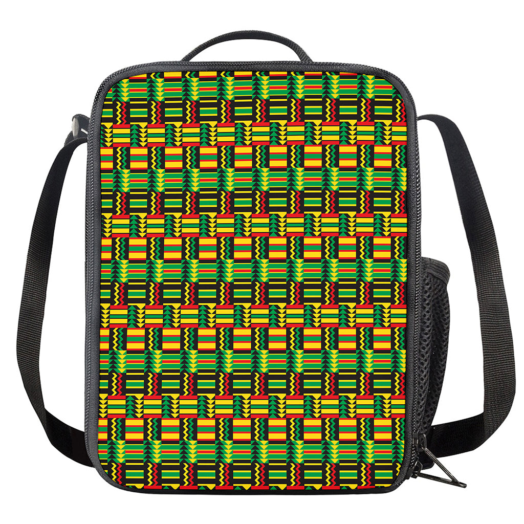 West African Kente Tribal Pattern Print Crossbody Lunch Bag