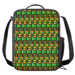 West African Kente Tribal Pattern Print Crossbody Lunch Bag