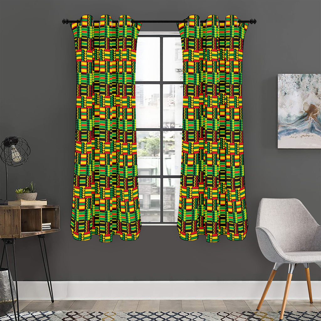 West African Kente Tribal Pattern Print Curtain