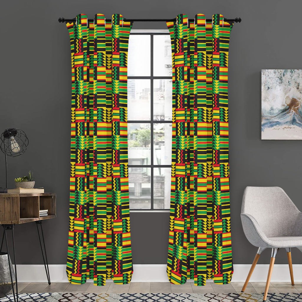 West African Kente Tribal Pattern Print Curtain