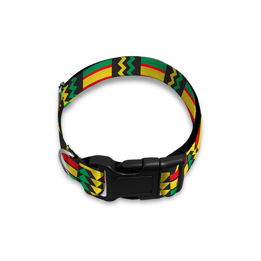 West African Kente Tribal Pattern Print Dog Collar