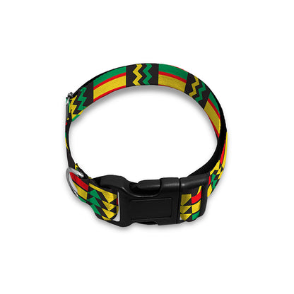 West African Kente Tribal Pattern Print Dog Collar