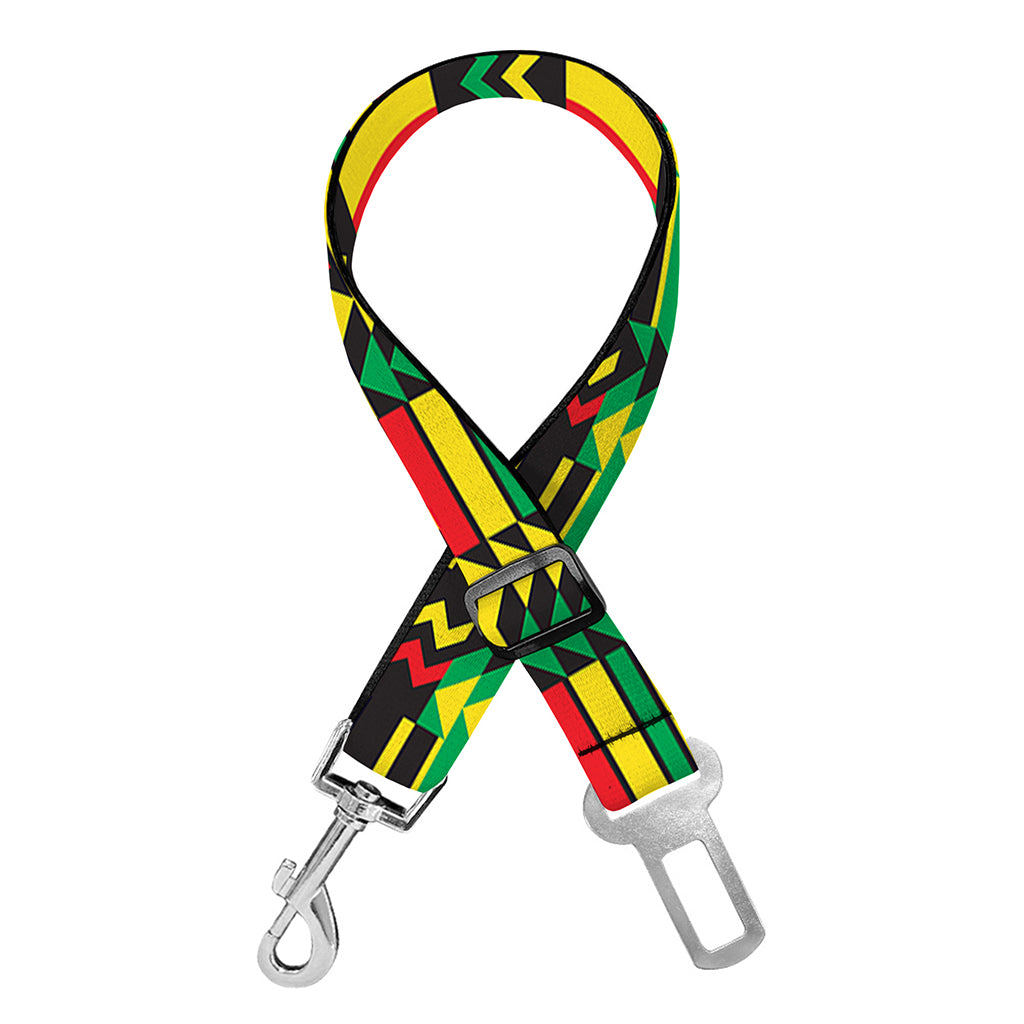 West African Kente Tribal Pattern Print Dog Seat Belt