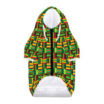 West African Kente Tribal Pattern Print Dog Zip Up Hoodie