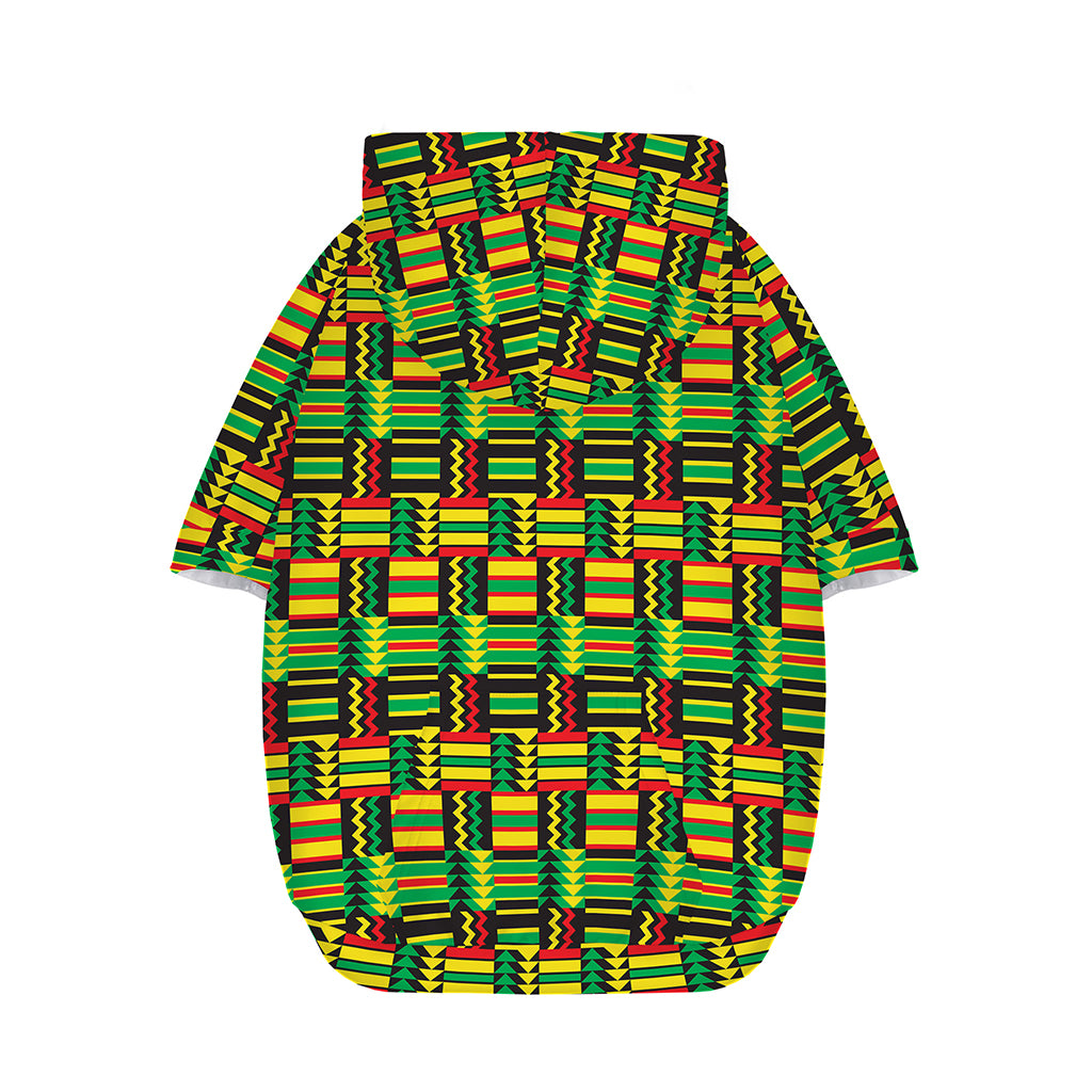 West African Kente Tribal Pattern Print Dog Zip Up Hoodie