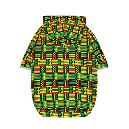 West African Kente Tribal Pattern Print Dog Zip Up Hoodie