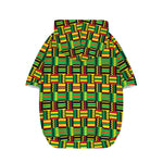 West African Kente Tribal Pattern Print Dog Zip Up Hoodie