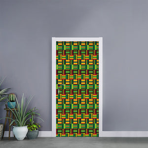 West African Kente Tribal Pattern Print Door Sticker