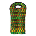 West African Kente Tribal Pattern Print Double Neoprene Wine Tote