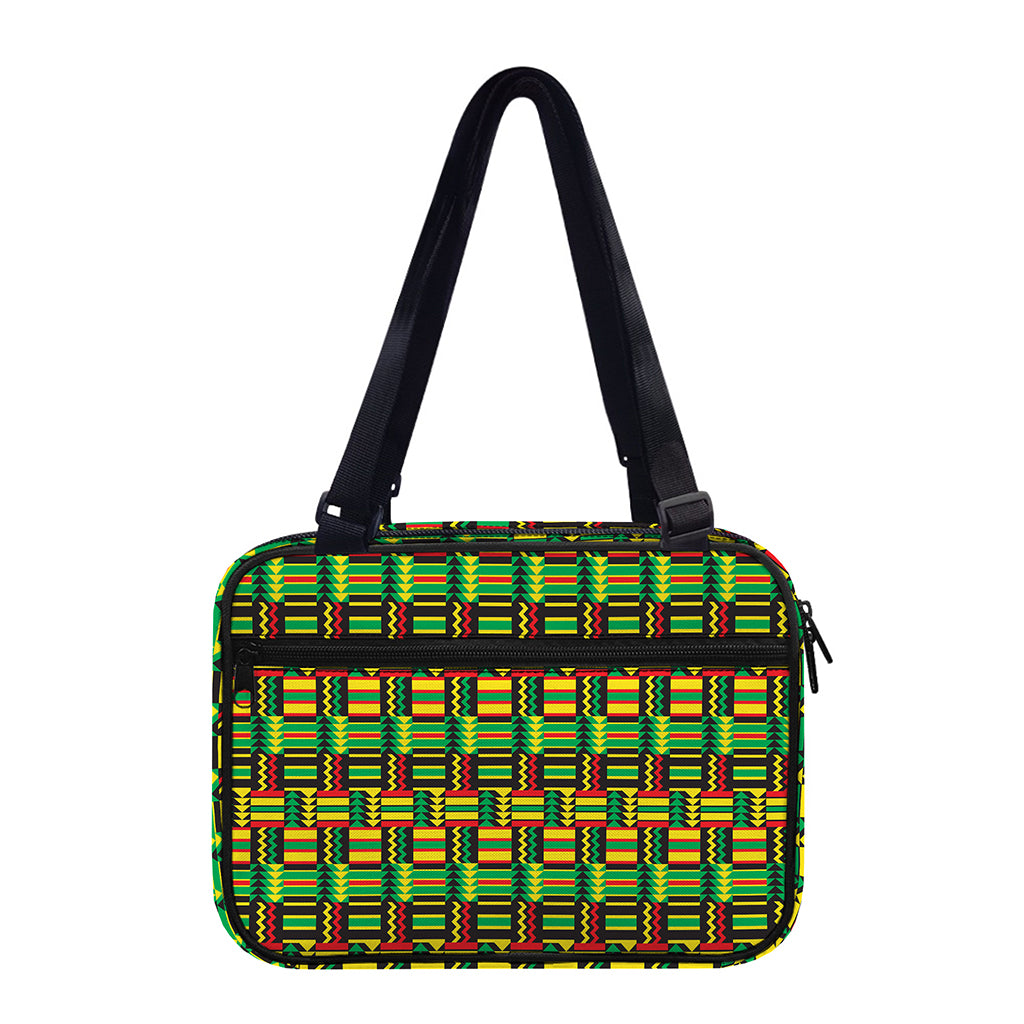West African Kente Tribal Pattern Print Double Strap Bible Bag