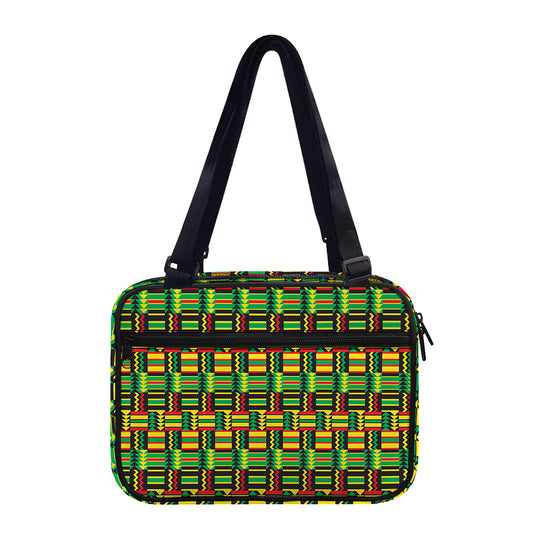 West African Kente Tribal Pattern Print Double Strap Bible Bag