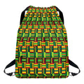 West African Kente Tribal Pattern Print Drawstring Backpack