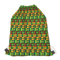 West African Kente Tribal Pattern Print Drawstring Bag