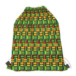 West African Kente Tribal Pattern Print Drawstring Bag