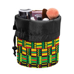 West African Kente Tribal Pattern Print Drawstring Makeup Bag
