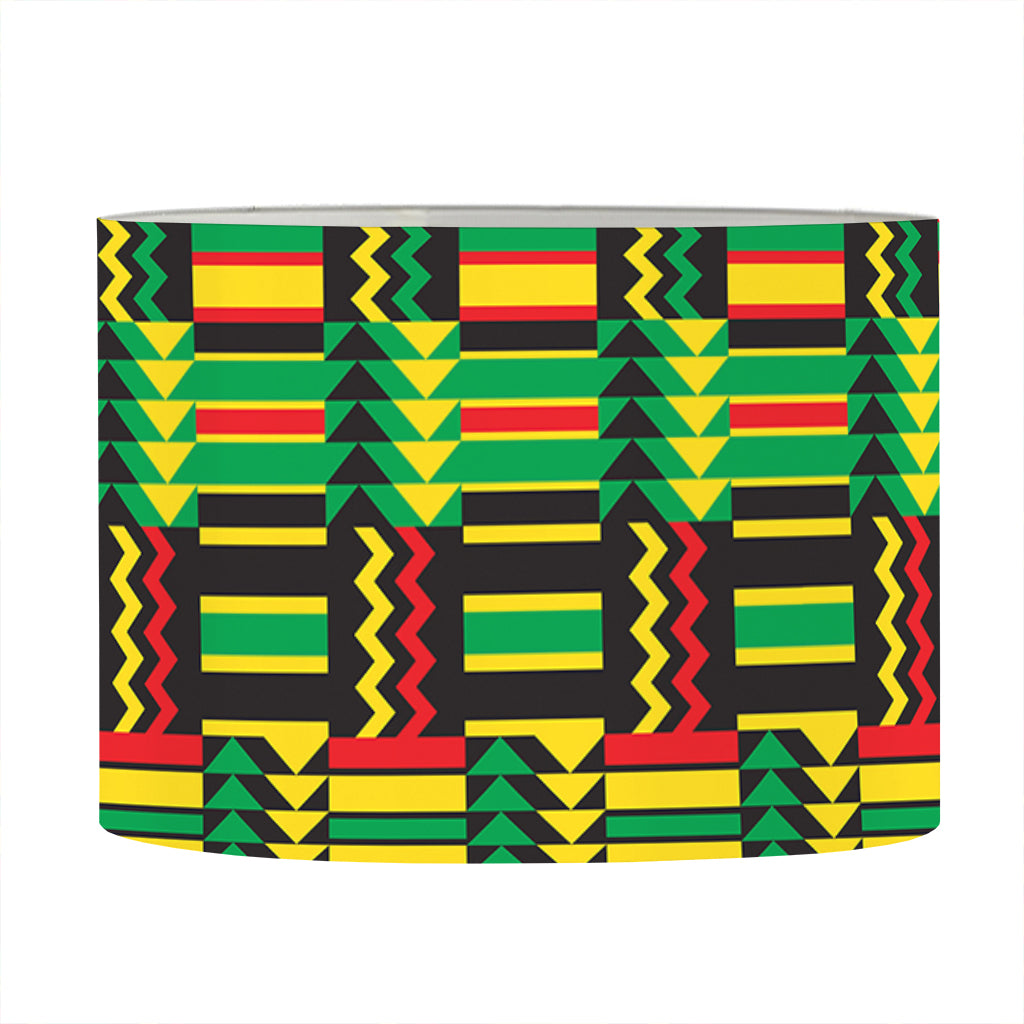 West African Kente Tribal Pattern Print Drum Lamp Shade