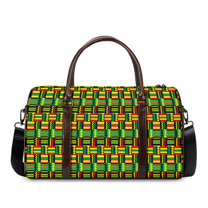 West African Kente Tribal Pattern Print Duffle Bag