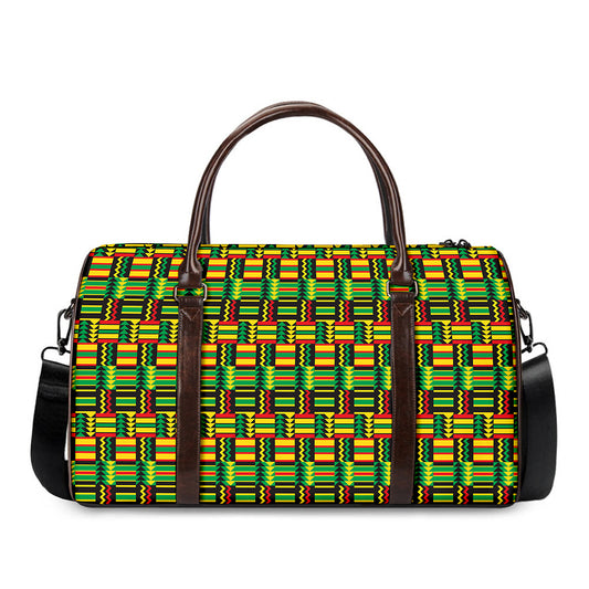 West African Kente Tribal Pattern Print Duffle Bag