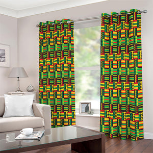 West African Kente Tribal Pattern Print Extra Wide Grommet Curtains