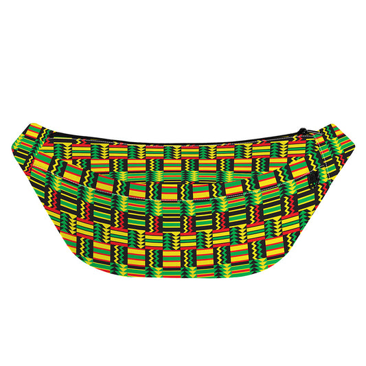 West African Kente Tribal Pattern Print Fanny Pack