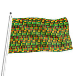 West African Kente Tribal Pattern Print Flag