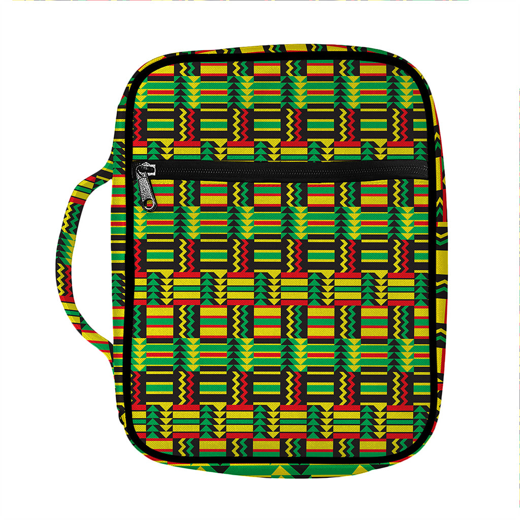 West African Kente Tribal Pattern Print Front Pocket Bible Bag