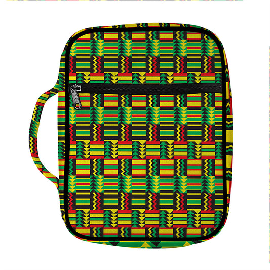 West African Kente Tribal Pattern Print Front Pocket Bible Bag
