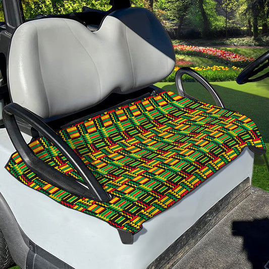 West African Kente Tribal Pattern Print Golf Cart Seat Cover