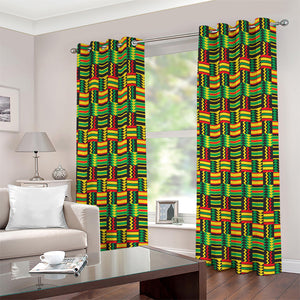 West African Kente Tribal Pattern Print Grommet Curtains