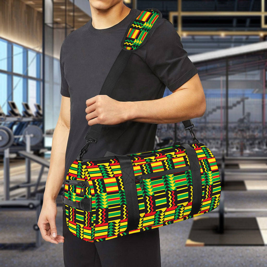 West African Kente Tribal Pattern Print Gym Bag