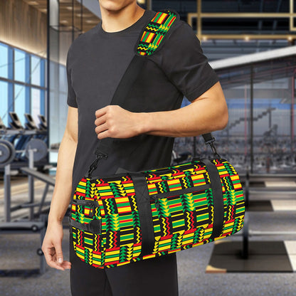West African Kente Tribal Pattern Print Gym Bag