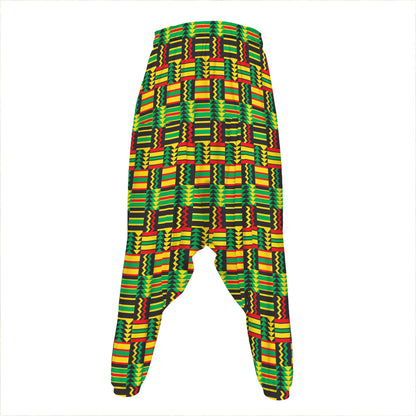 West African Kente Tribal Pattern Print Hammer Pants